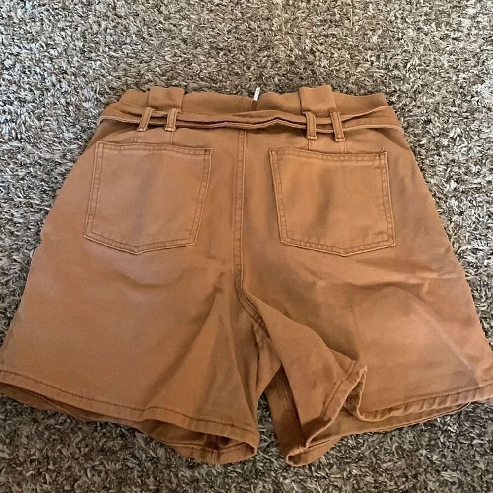 Free people brown high-rise shorts, size 6.